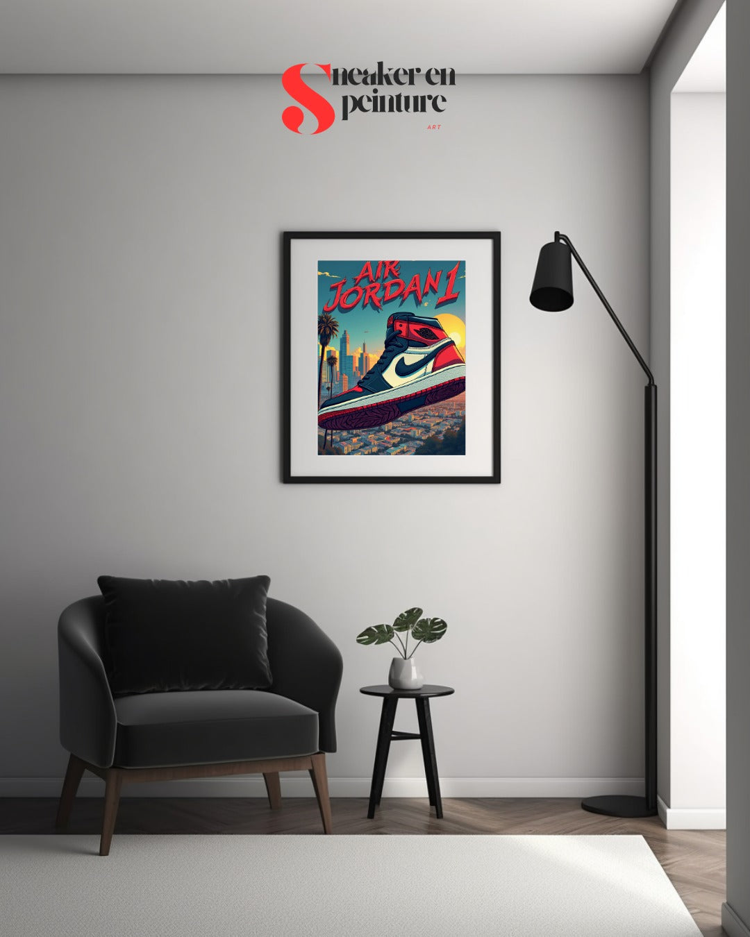 Tableau en Toile Jordan 1   45x60 cm - Décoration sneakers