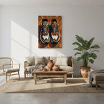 Tableau sneakers en toile style africain - Déco Sneakers