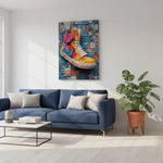 Tableau sneakers en toile – Sneaker colorée, effet mosaïque