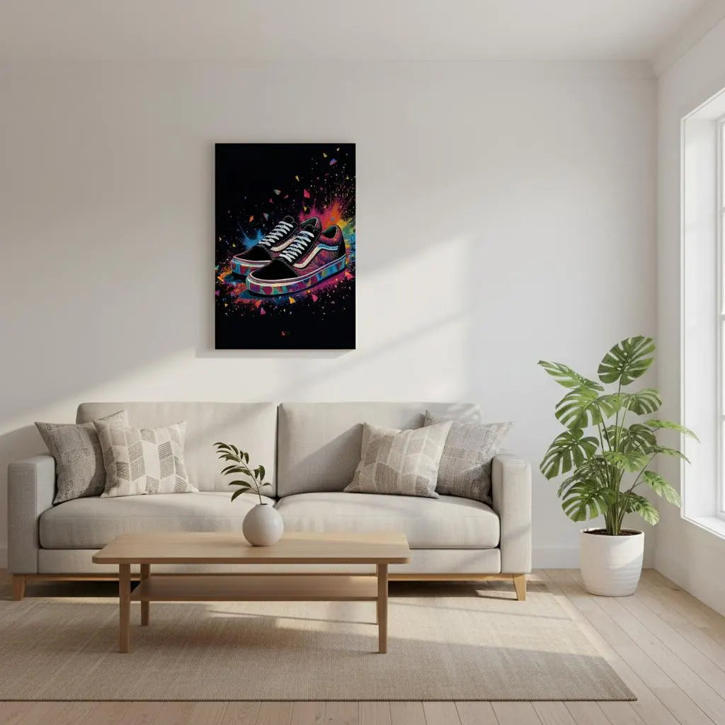 Tableau sneakers sur toile  Vans - Art murale - Décoration sneakers