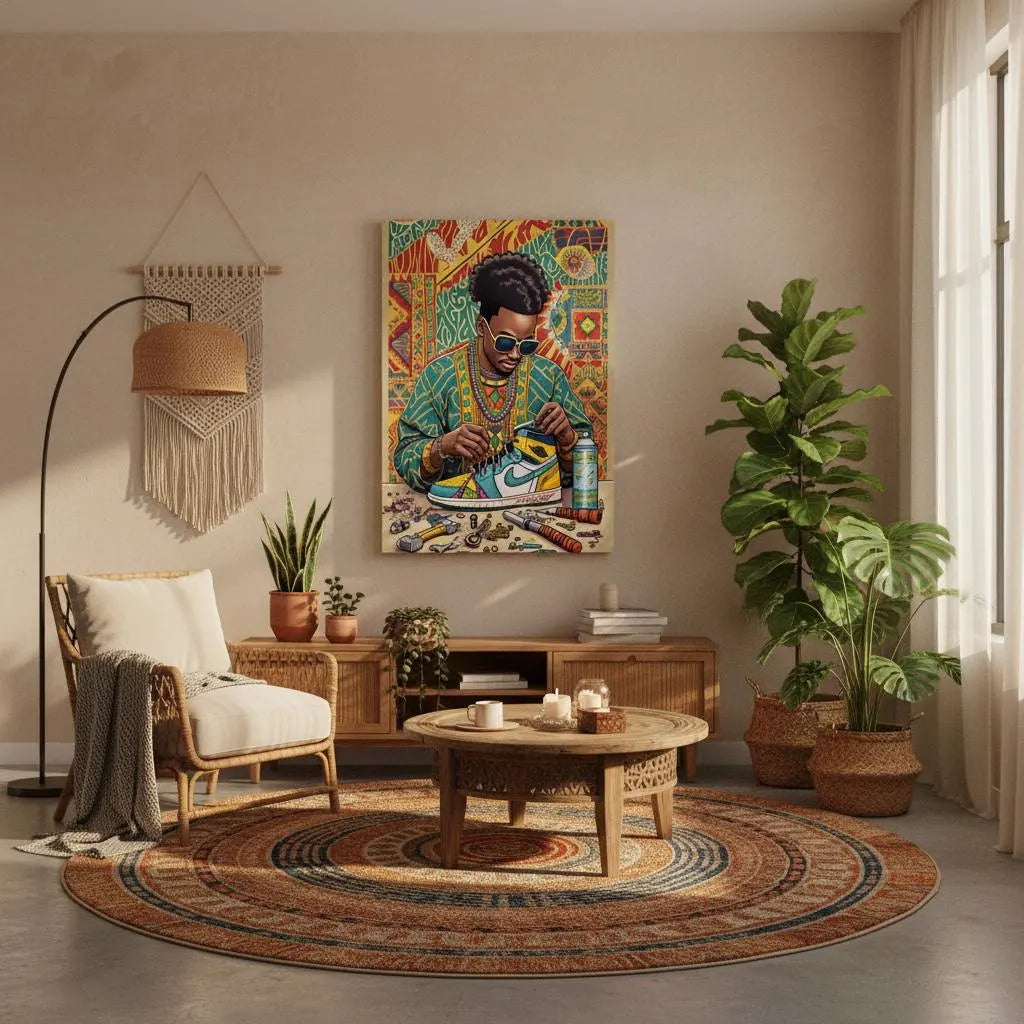 Tableau sneakers en toile Nettoyeur de baskets - Décoration murale